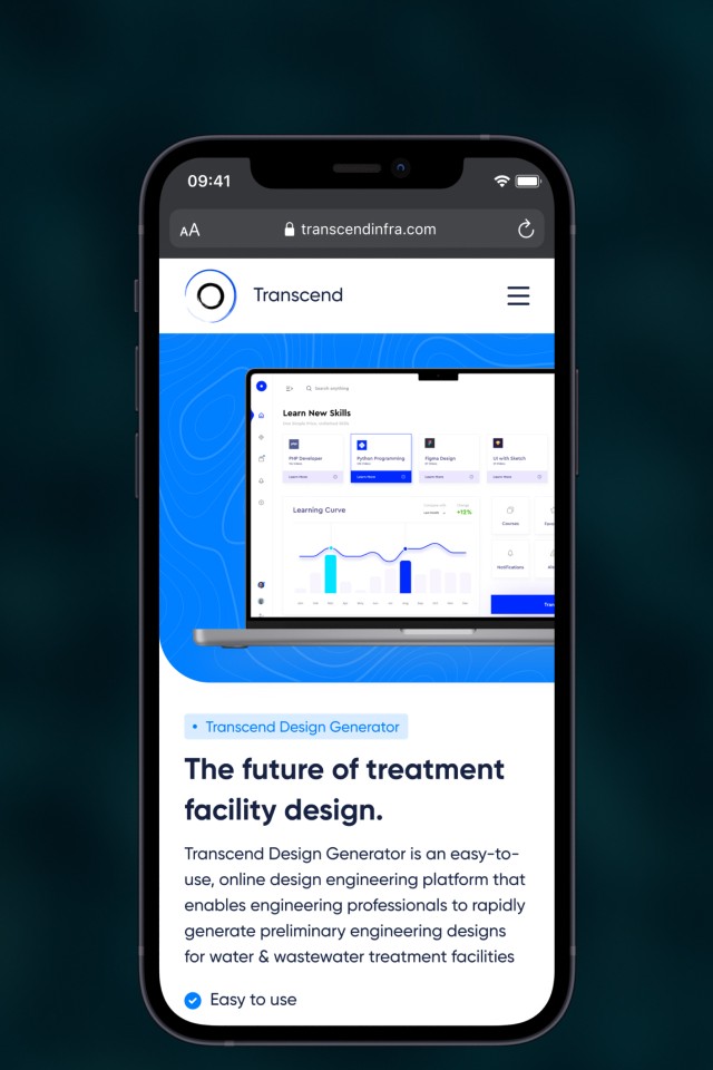 Transcend landing page