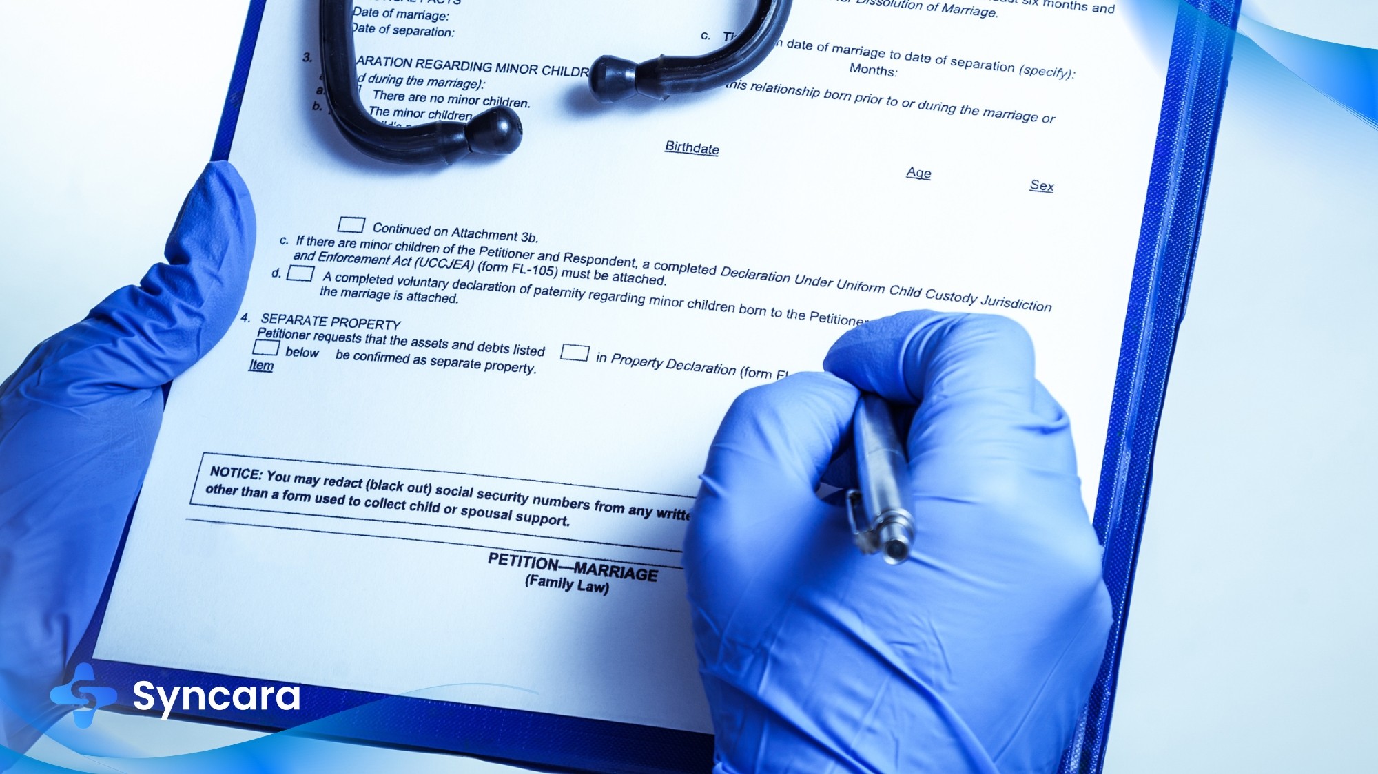 Doctor completing medical record request in Canada