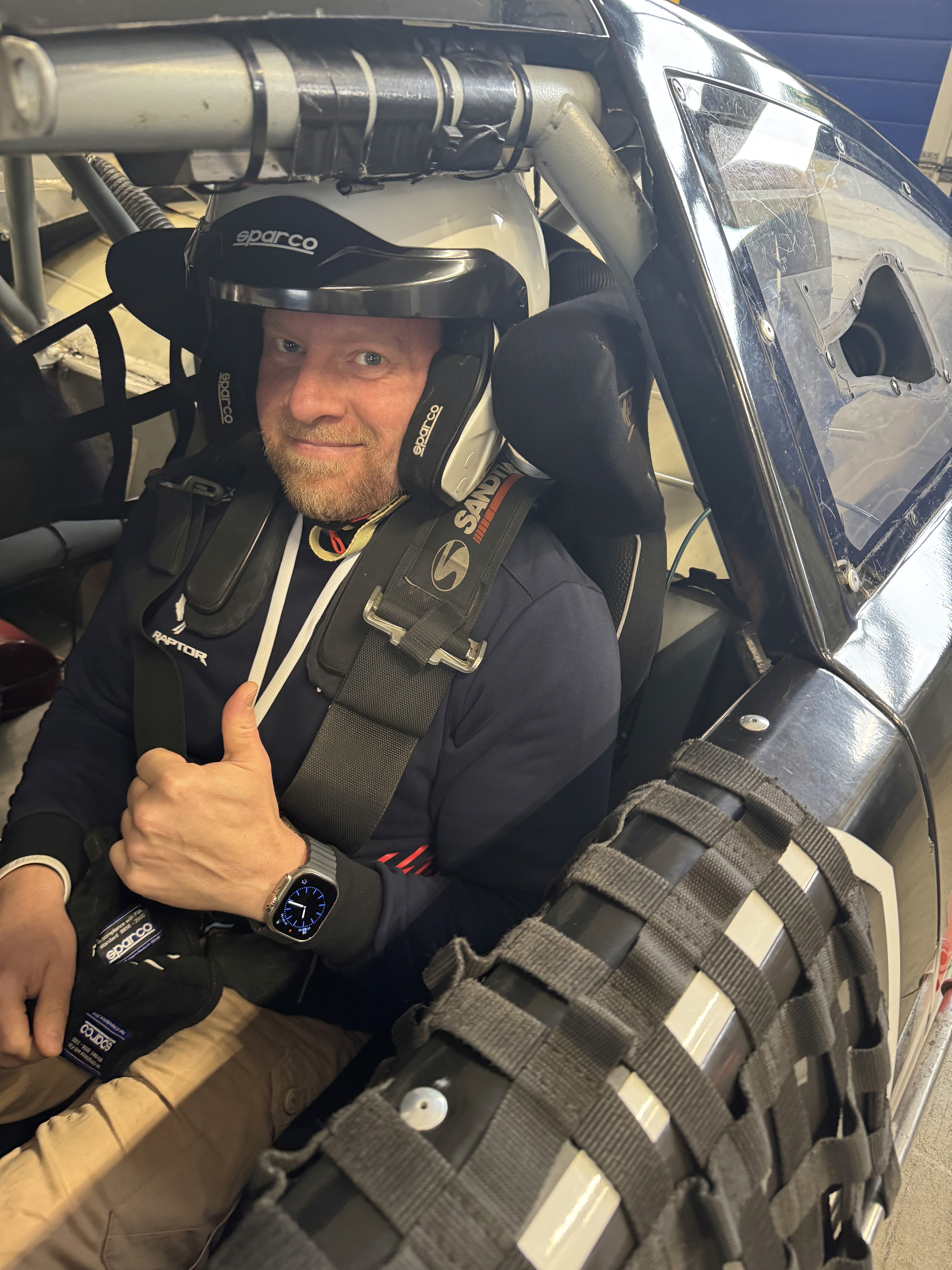 Henrik Peters inside a Euro NASCAR at Oschersleben