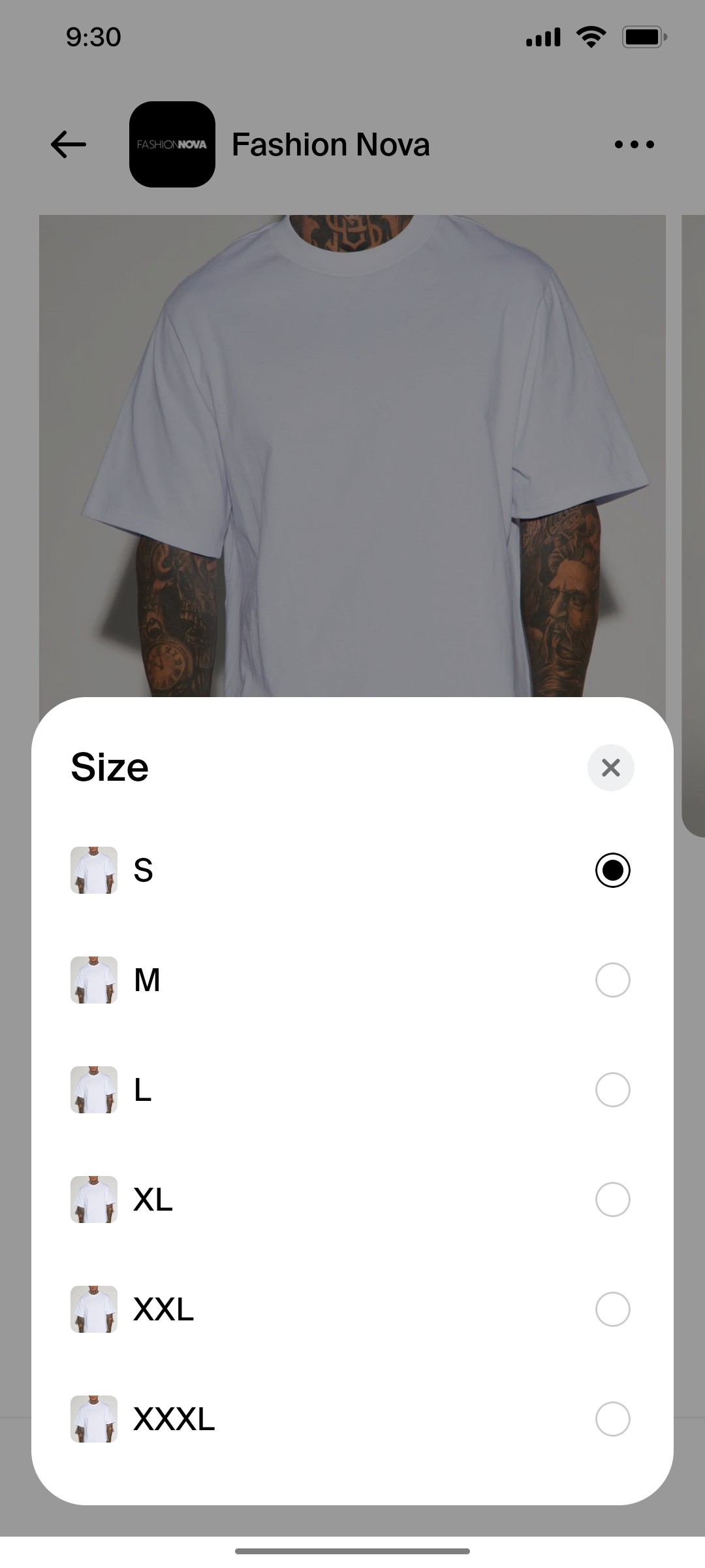 Shop App Size Screen