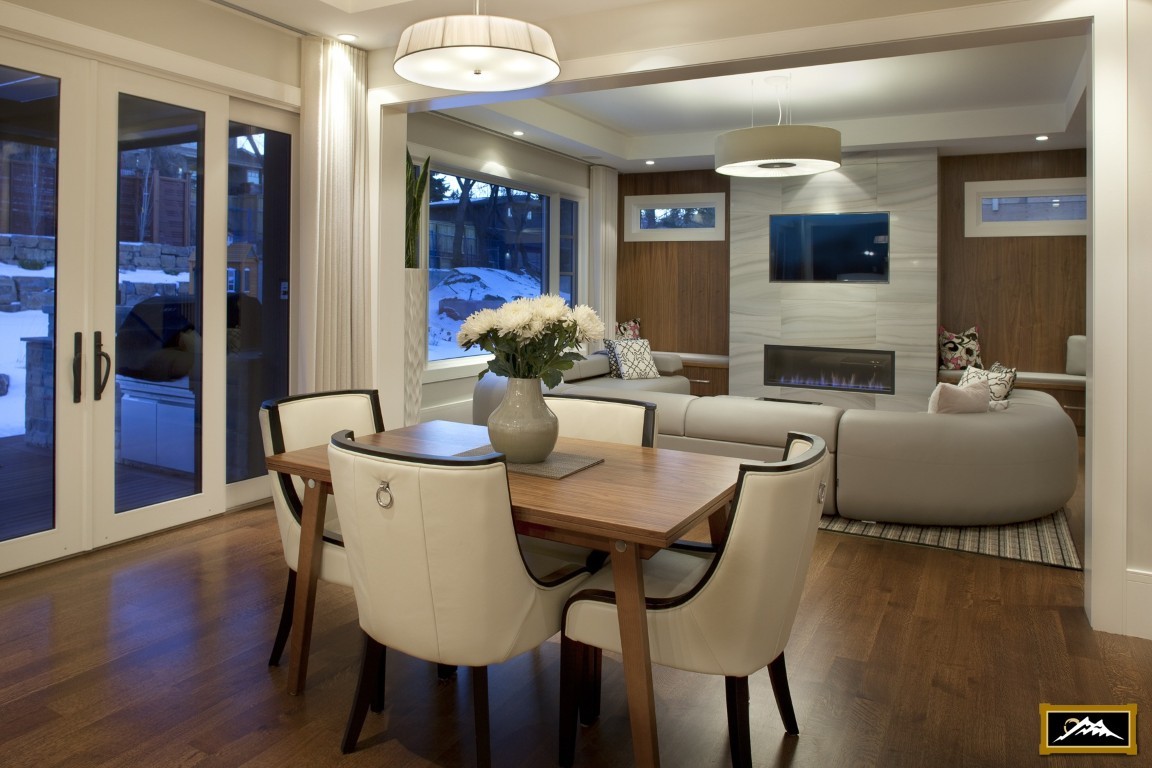 Image of Luxury home interior design with dining area, living room, and KHD Homes design-build construction expertise.