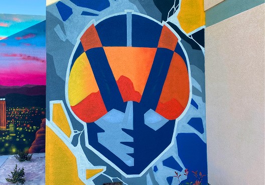 mural with las vegas aviators emblem