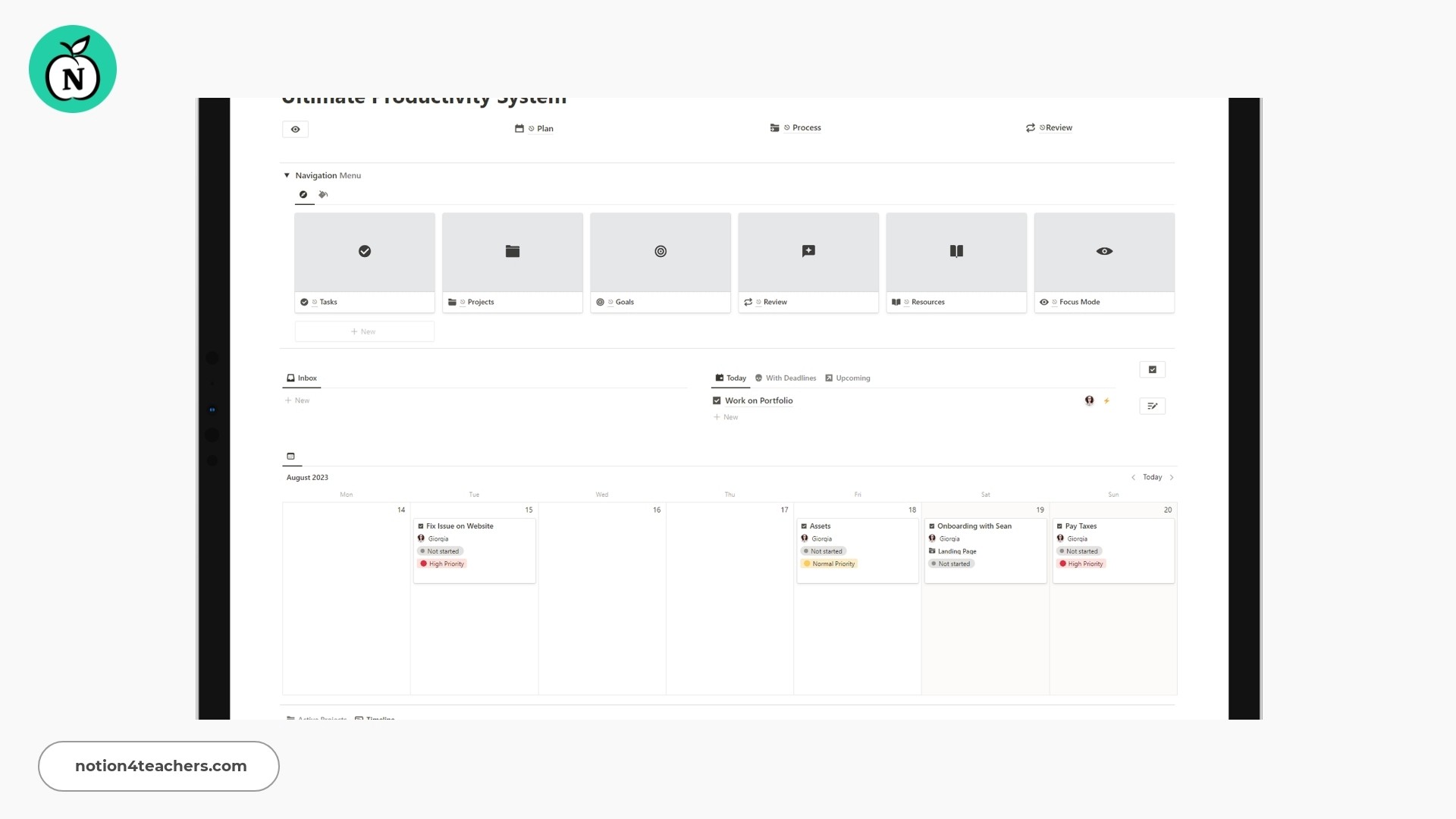 Ultimate Notion Productivity System by Notionavenue