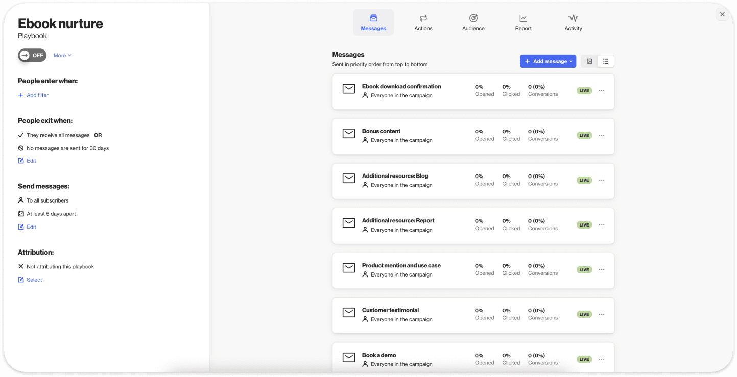 Lead nurturing playbooks