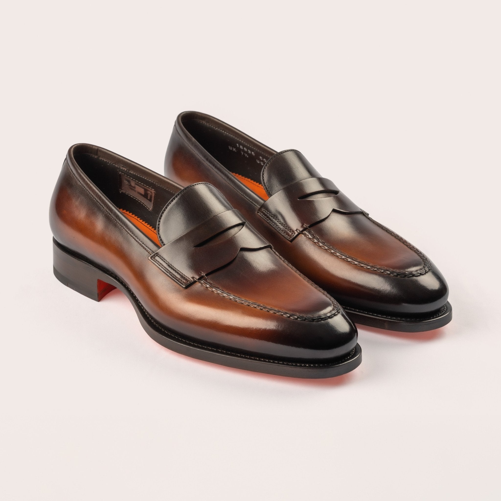 Men's dark brown leather penny loafer - Mandelli UK