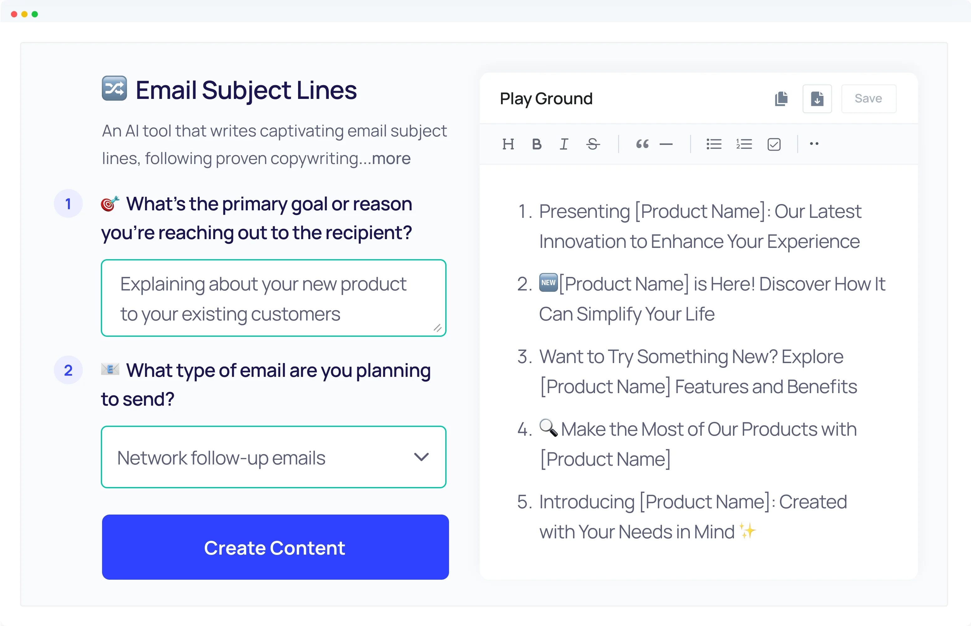 Email Subject Line Generator Example - 3