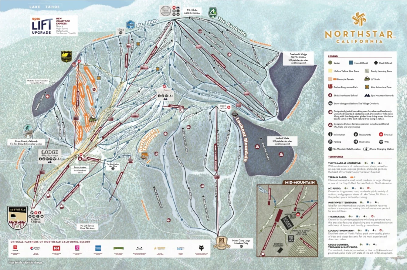 Northstar California Ski Resort Trail Map