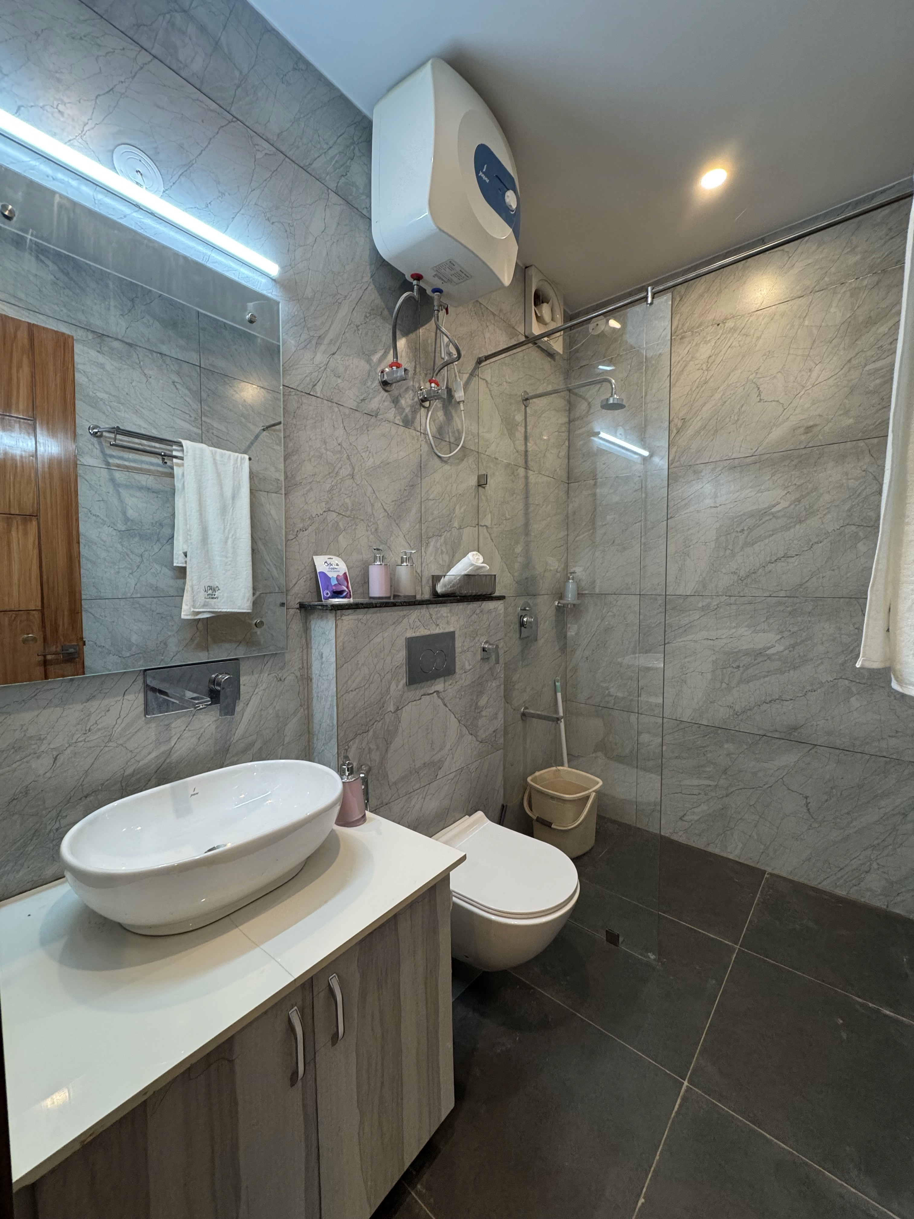 Bathroom vanity at The White Umbrella