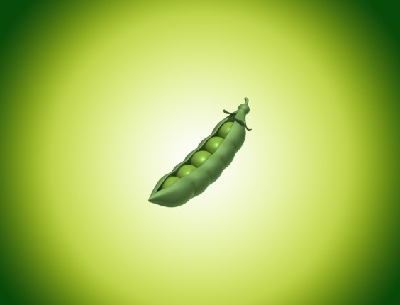 Pea emoji on a white to green circular gradient background