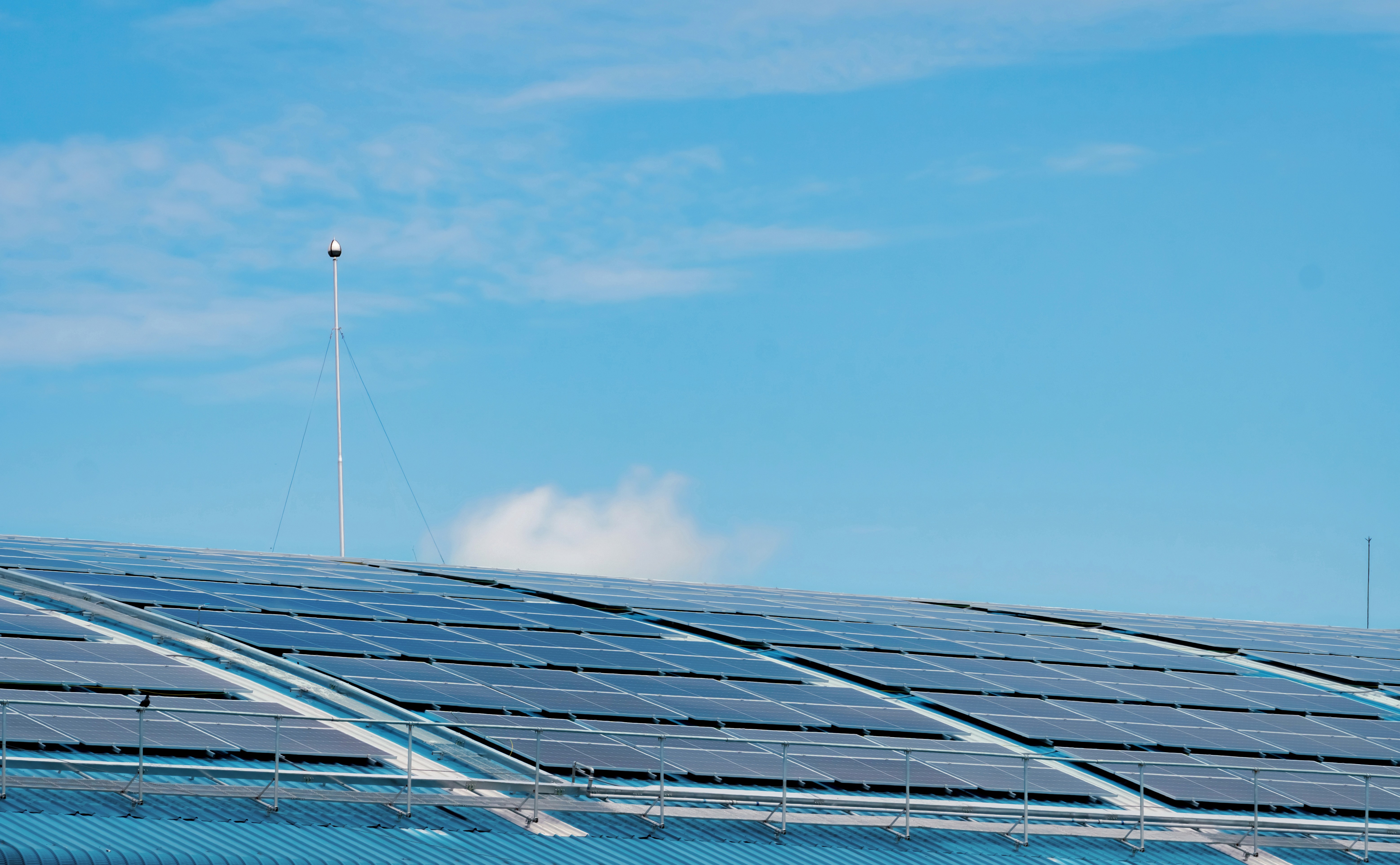 Solar panel on a roof.