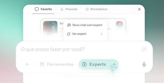 Acesse o ícone de experts