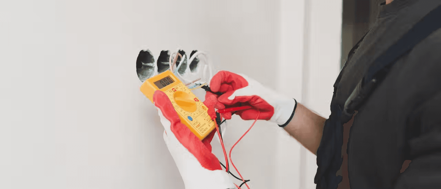 Someone performing electrical safety checks.