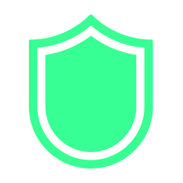 A 3 dimension shield icon in green