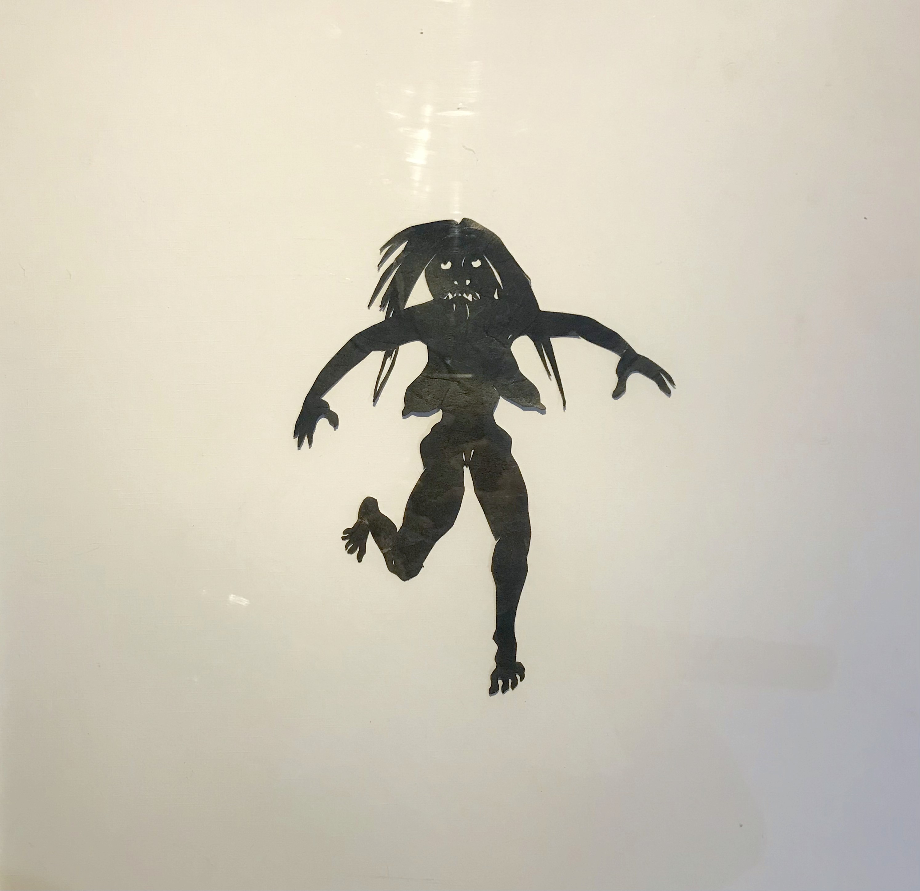 herd of sheep on road painting