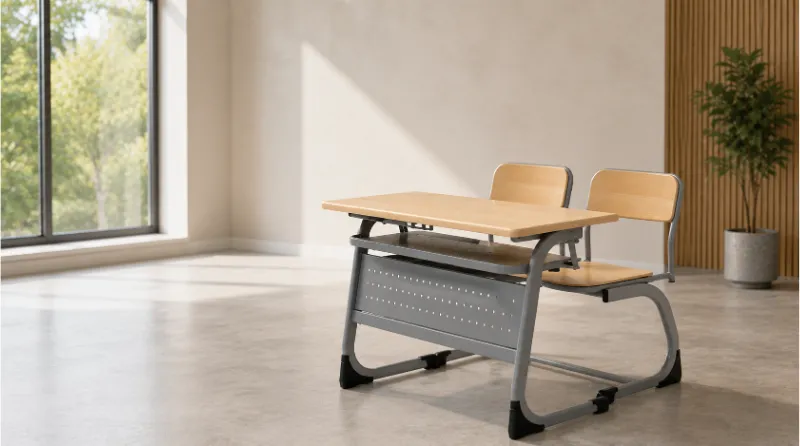 Modern classroom desk and chair set for school furniture supply