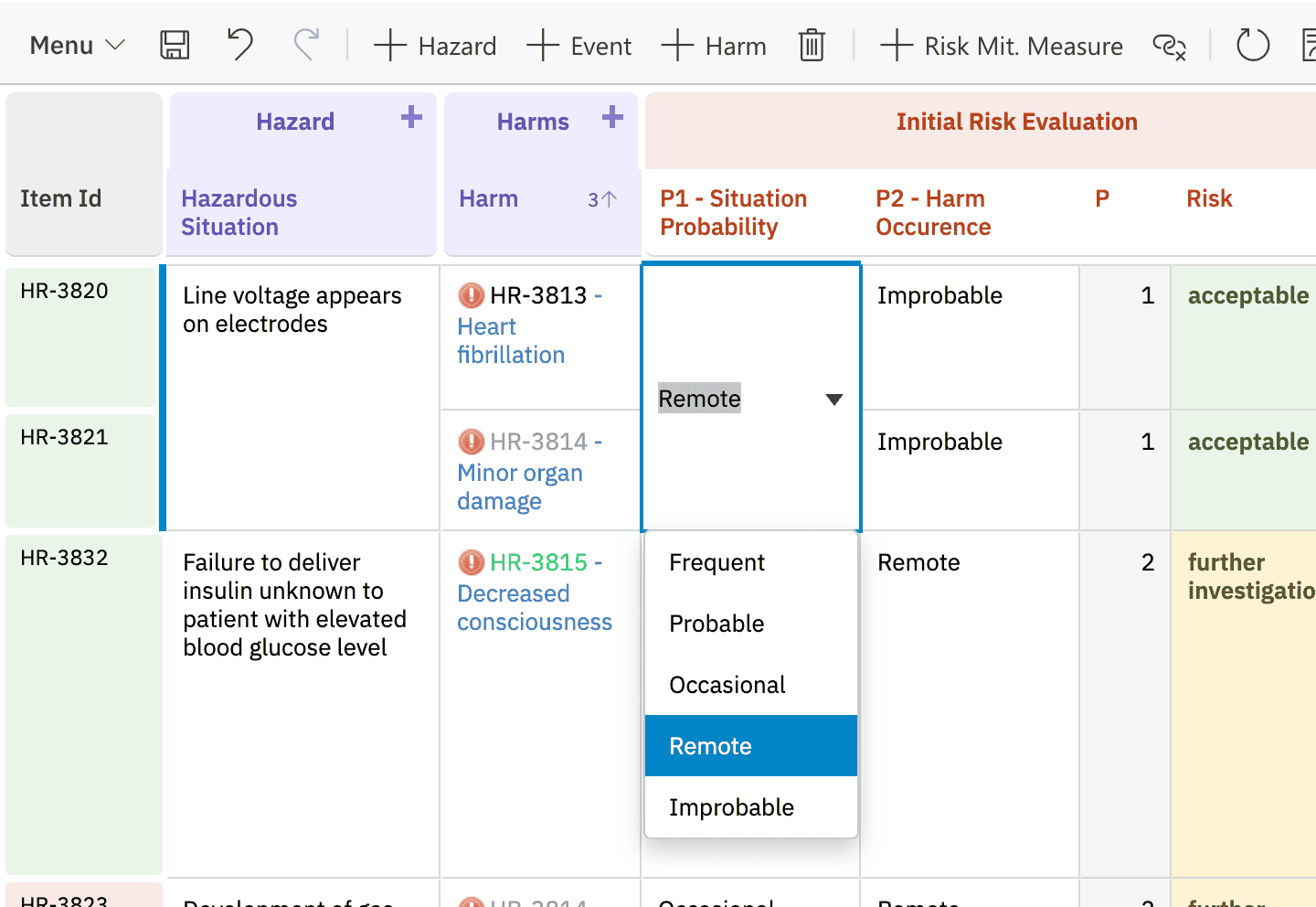 HARA in Polarion with Nextedy Risksheet: Mastering ISO 14971 Compliance for Medical Devices — figure 4