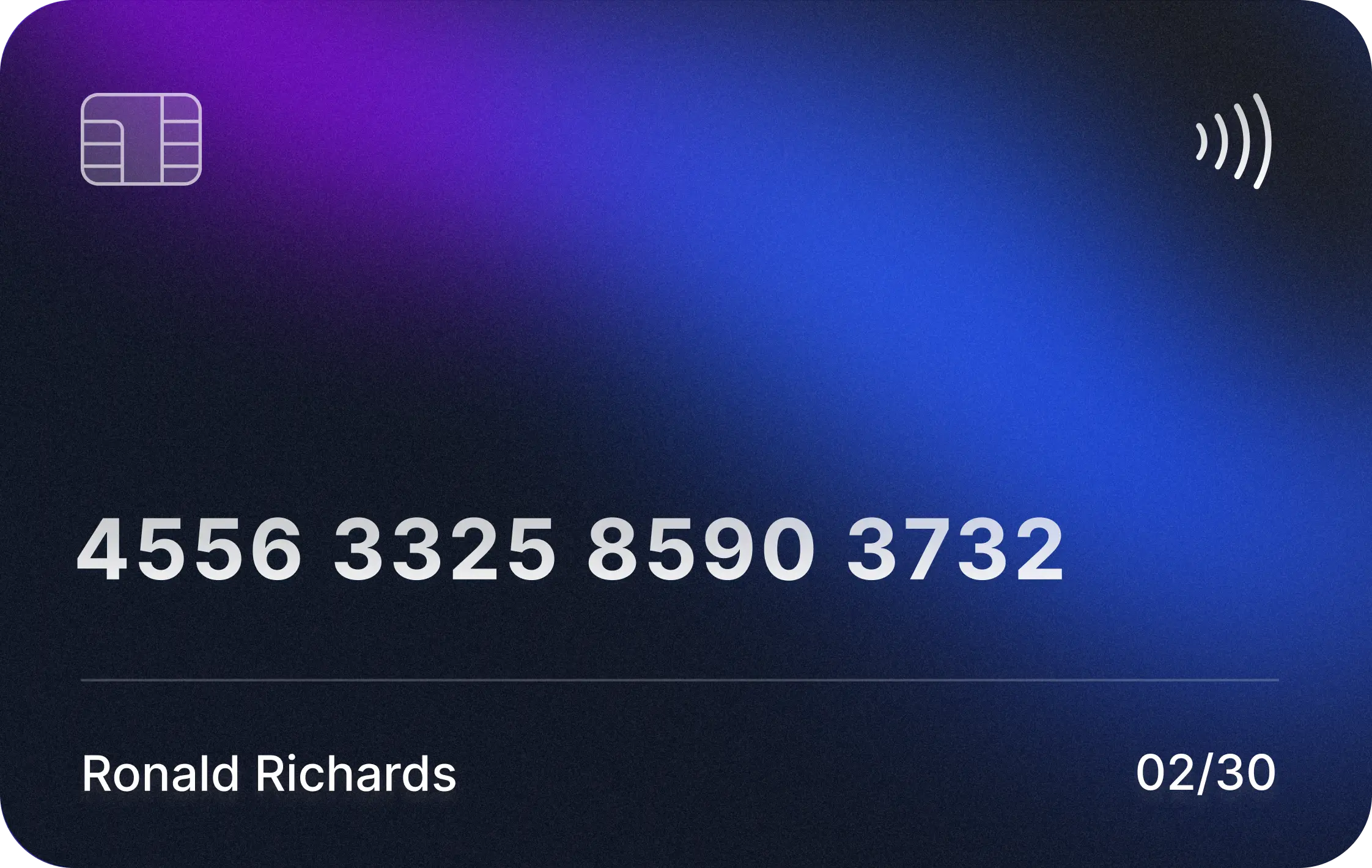 A colorful abstract background with text displaying numbers and the name "Karen Ramos."