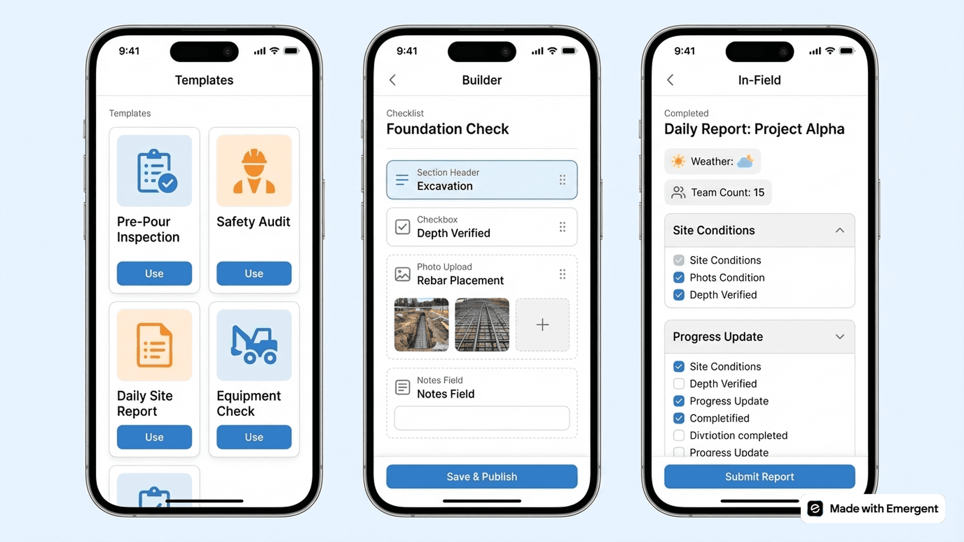 Construction Checklist App Made With Emergent