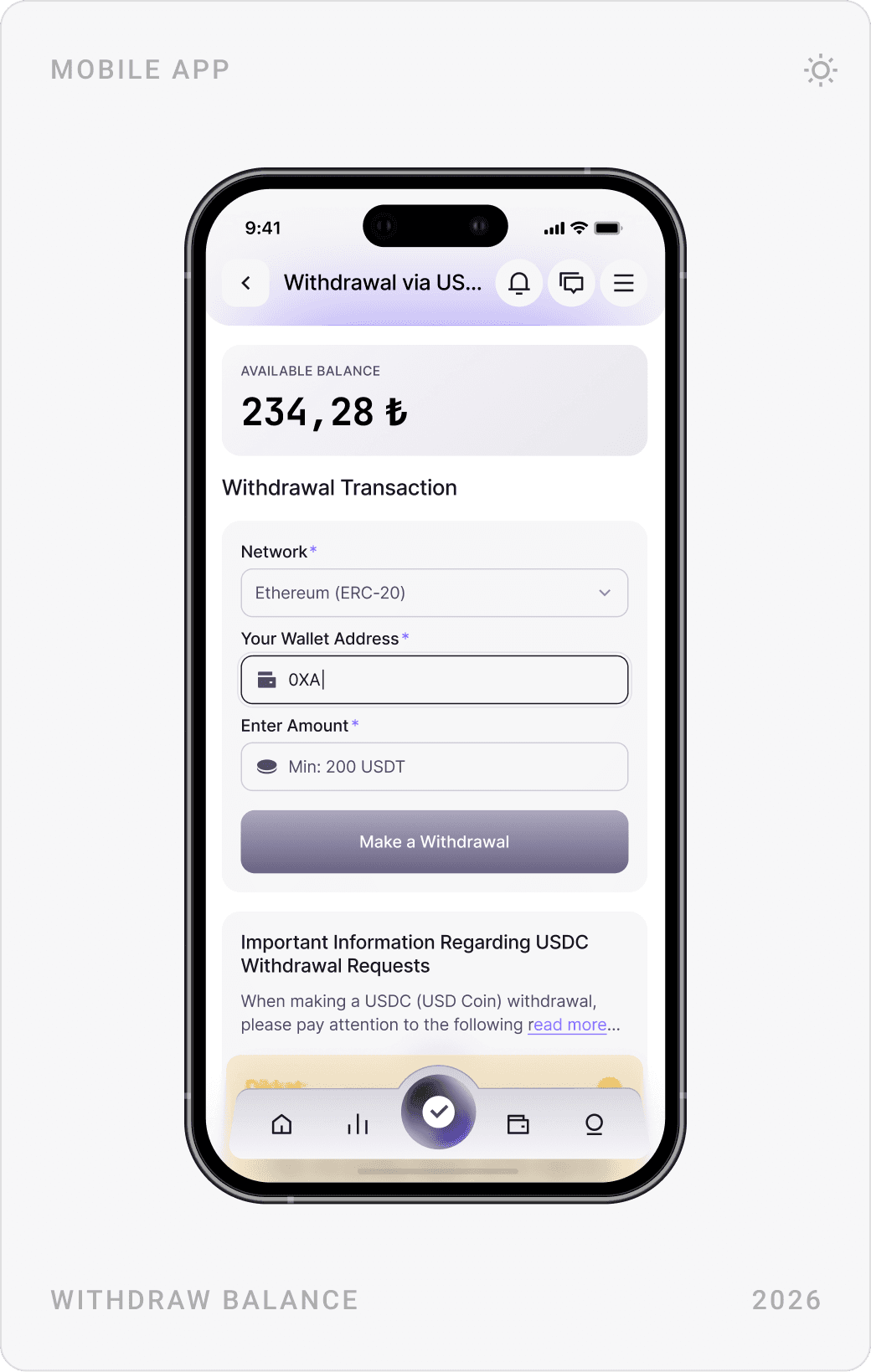 Structured Secure Withdrawal Transaction Design