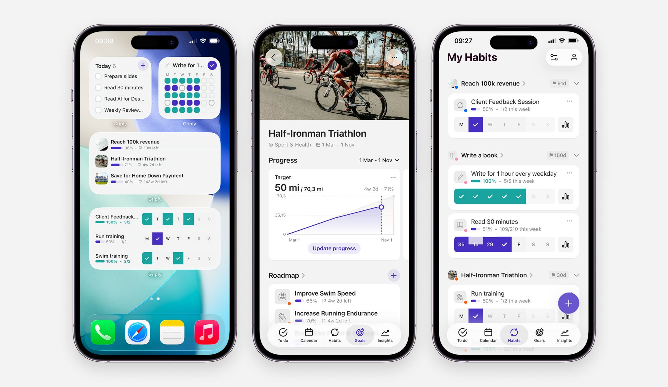Griply habit tracker screenshot