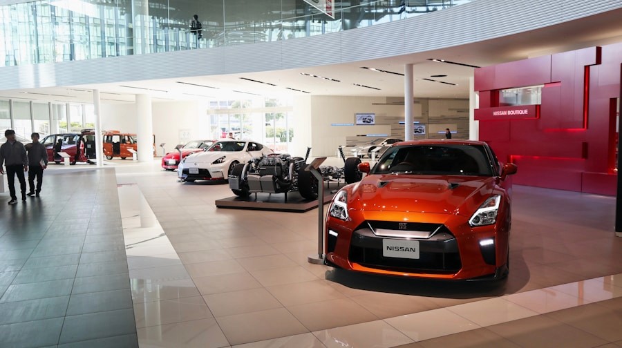 Premium car dealership showroom