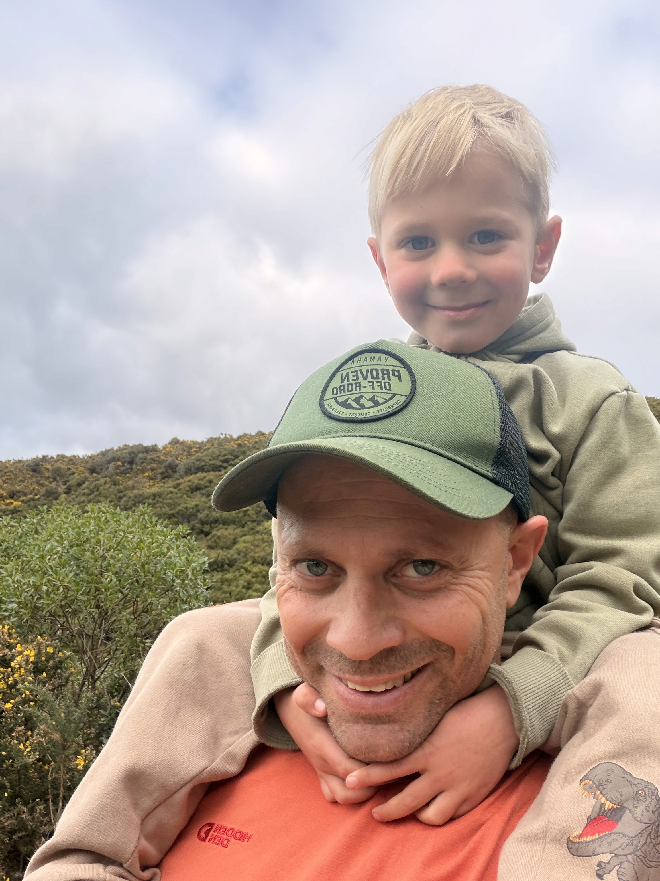 Tom Woodward with his son. Photo supplied by Tom Woodward.