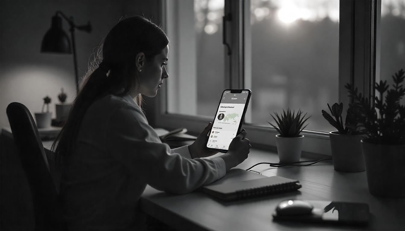 Heso blog image, looking at ther tablet for ways of self reflection