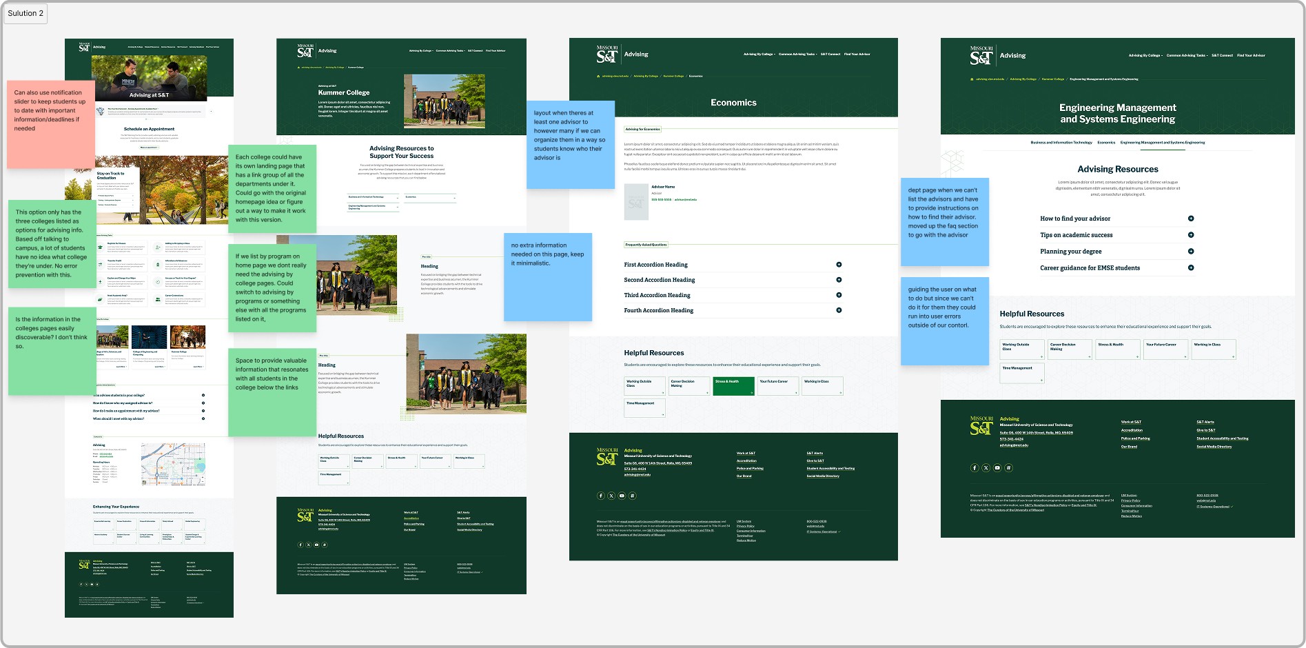 Heuristic evaluation done of by college with department links