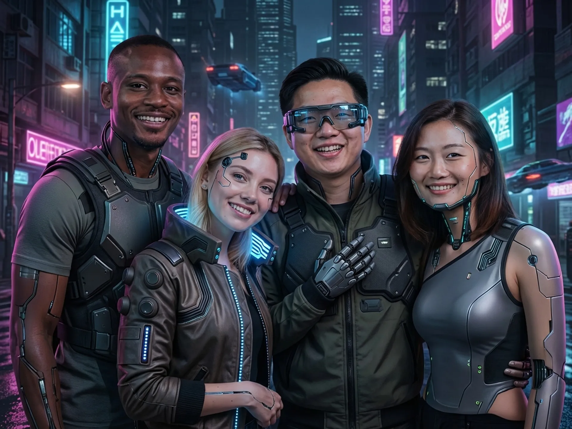 Transformation IA thème cyberpunk - PhotoBooth AI