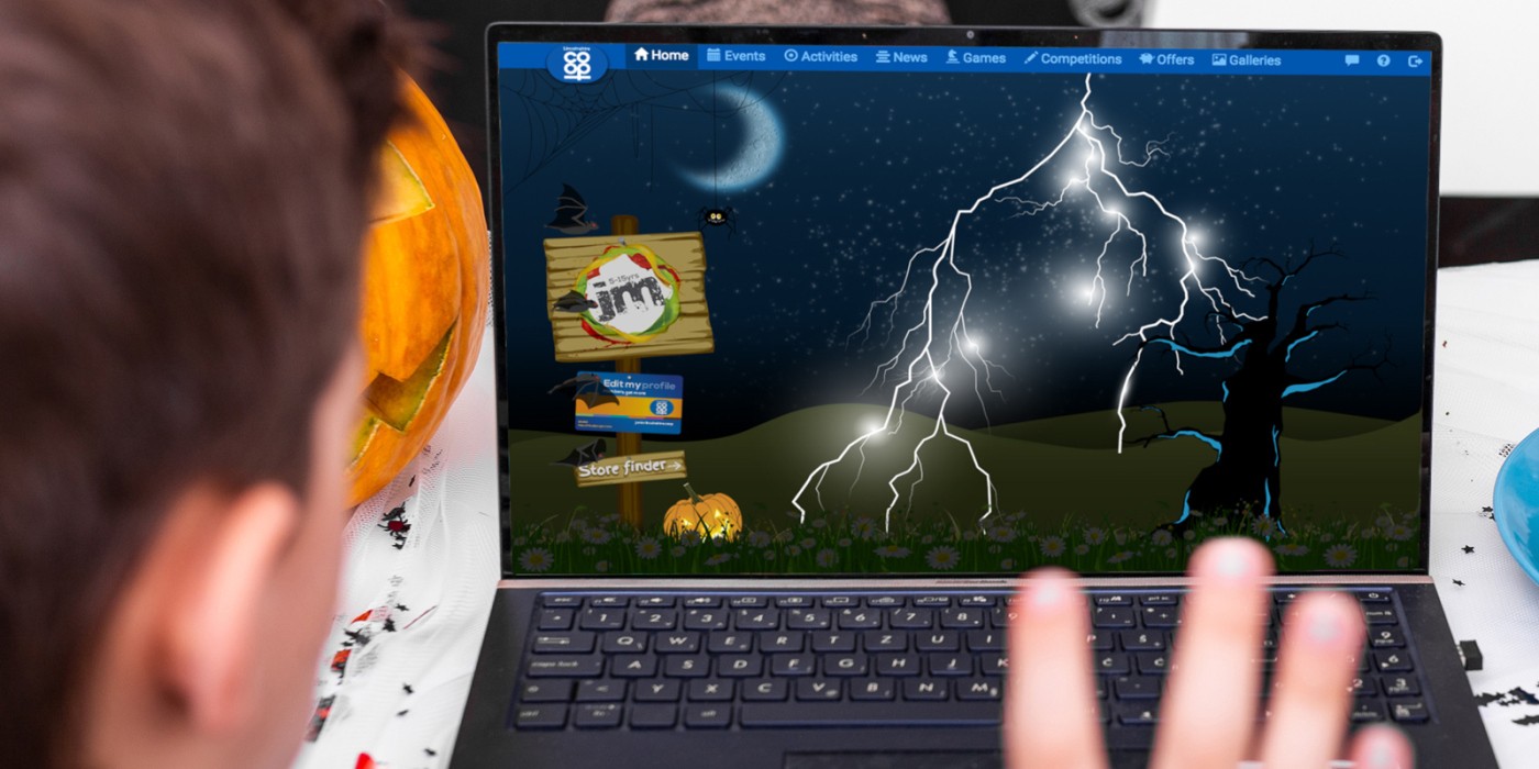 Halloween activity on a laptop