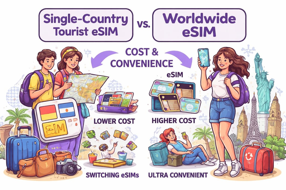 Global vs local eSIM comparison