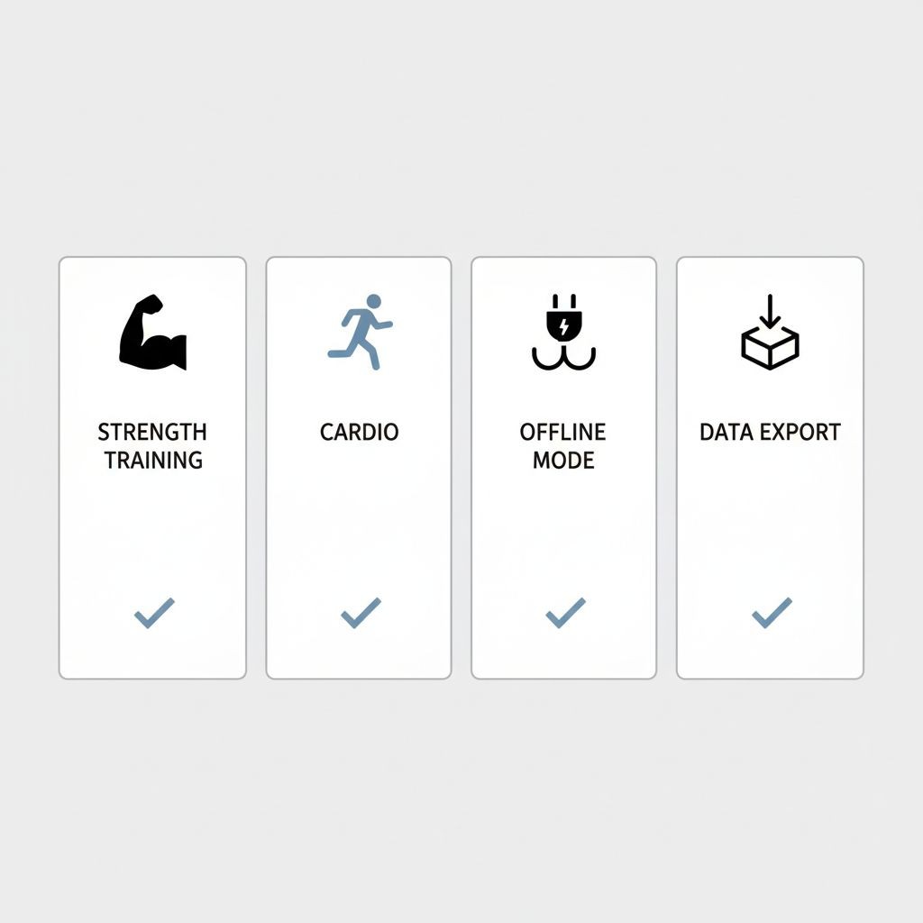 Workout app features comparison diagram