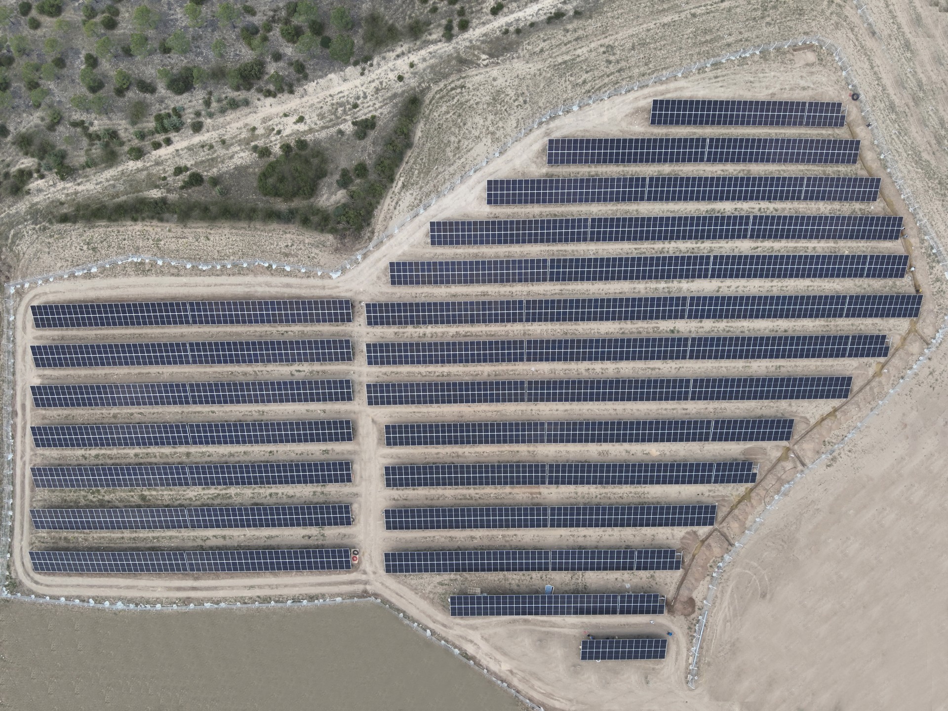 Aerial view of Karatay Solar Power Plant.
