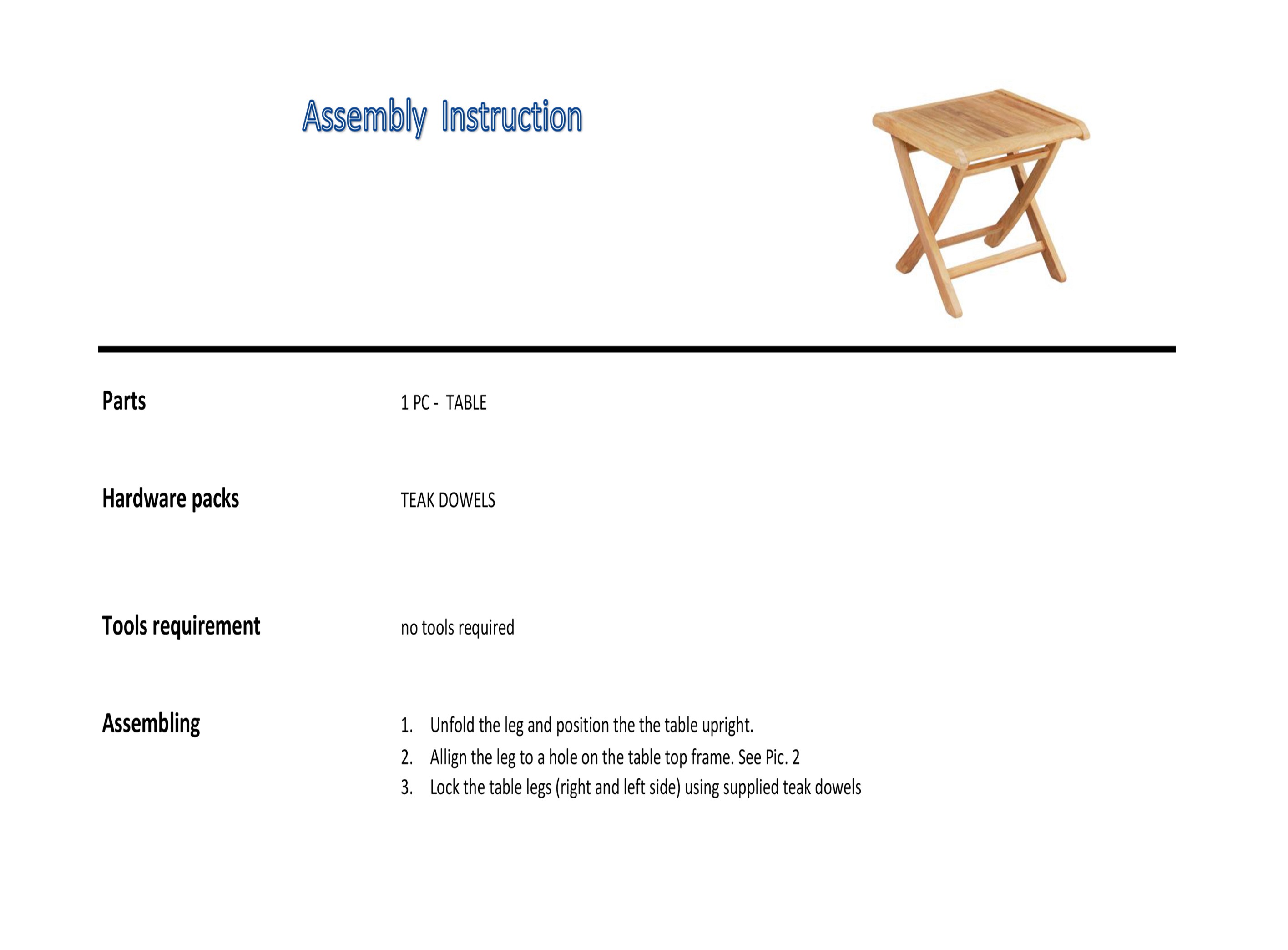 assembly instruction