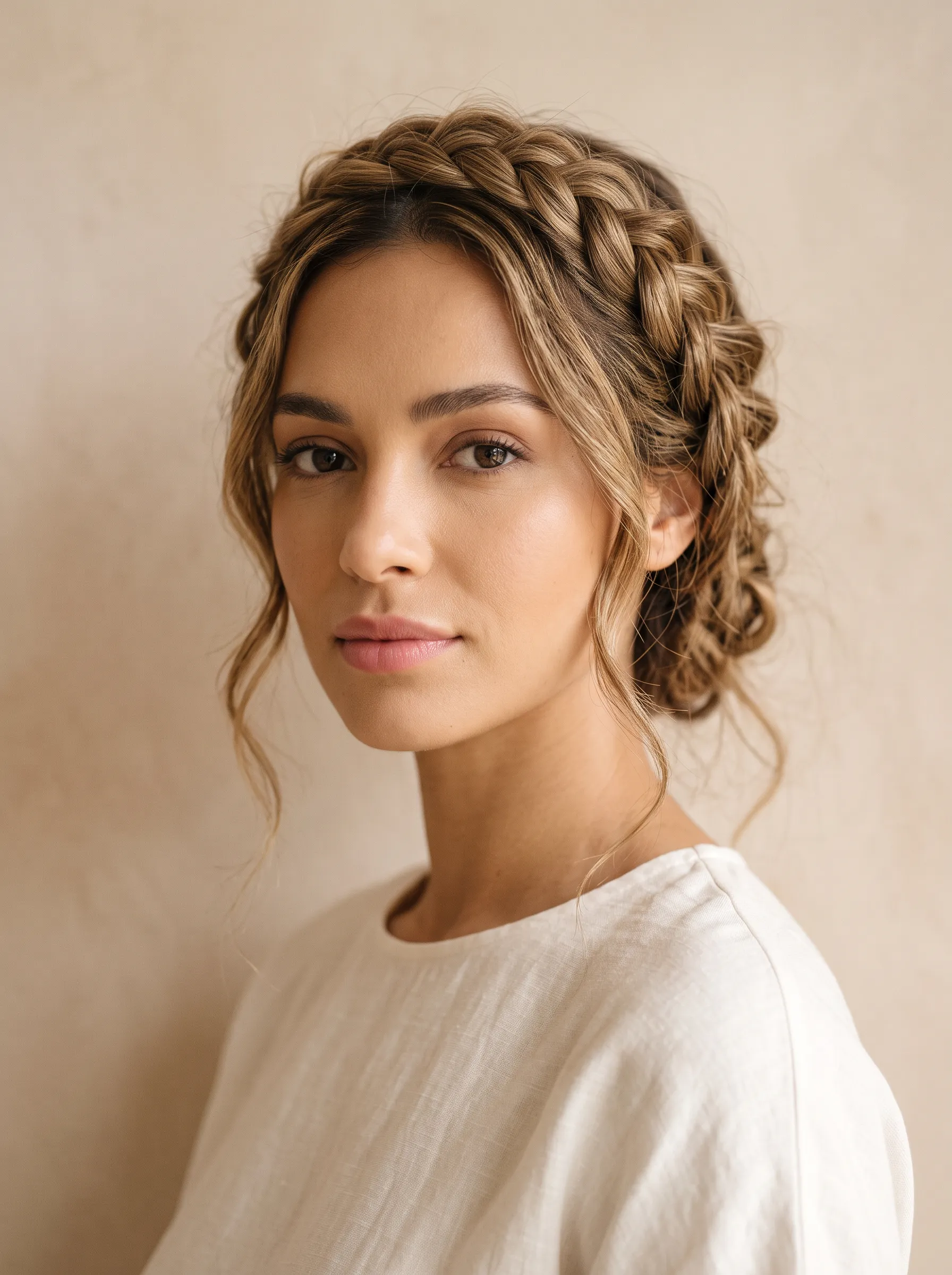 Loose romantic braids for an event