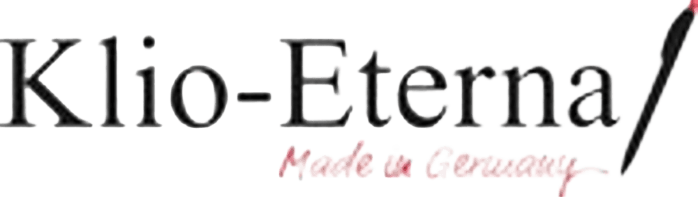 Klio-Eterna Logo. Made in Germany. Nadel