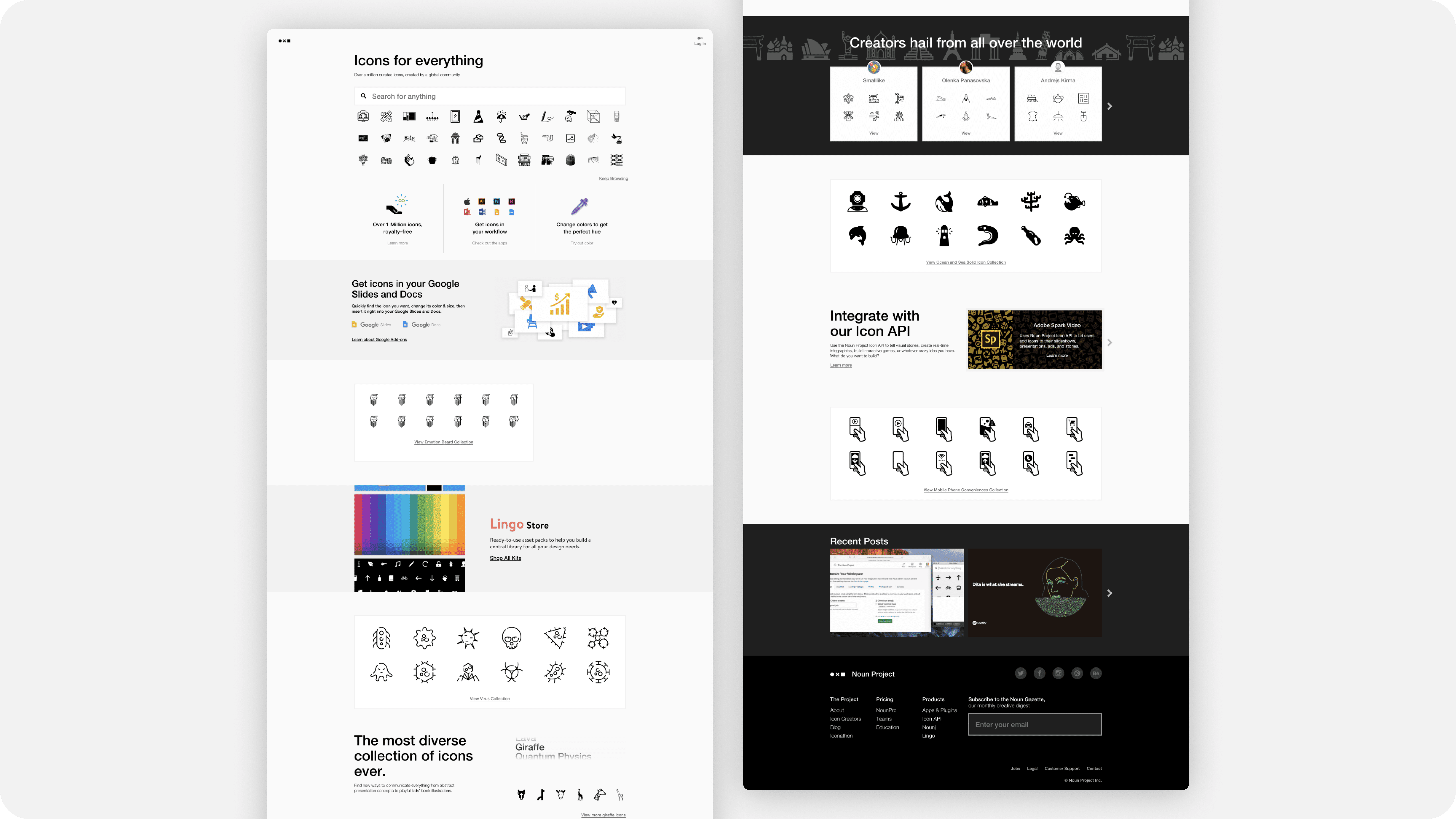 Noun Project Landing Page