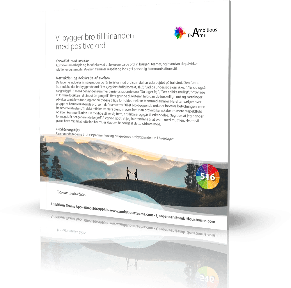 I får flere mini-workshops i forandringsparathed til selv at køre processen videre.