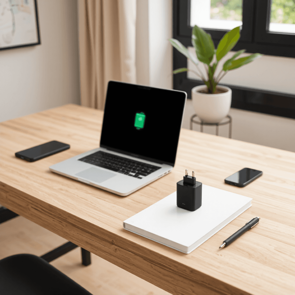 product photography of charging adapter