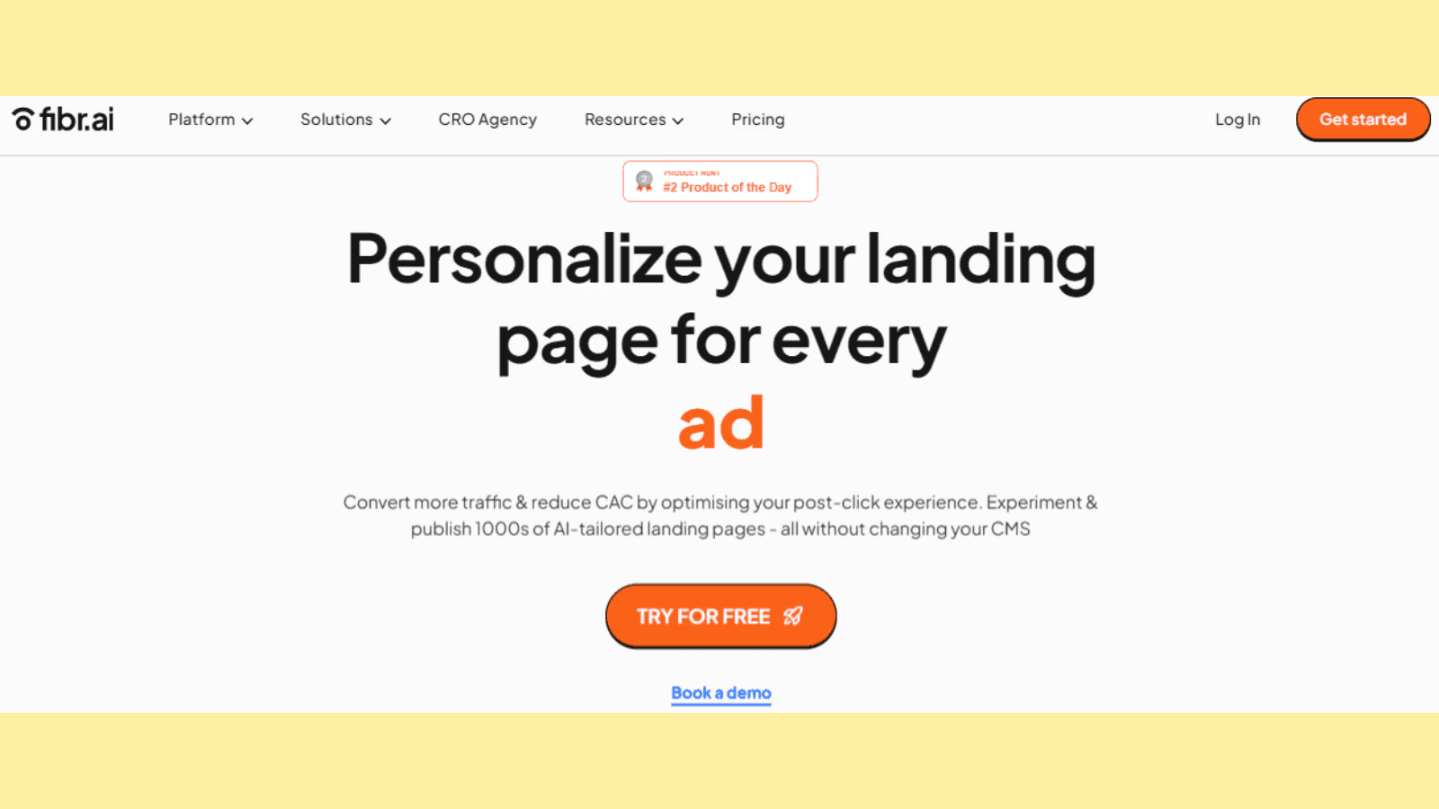 Fibr AI landing page builder