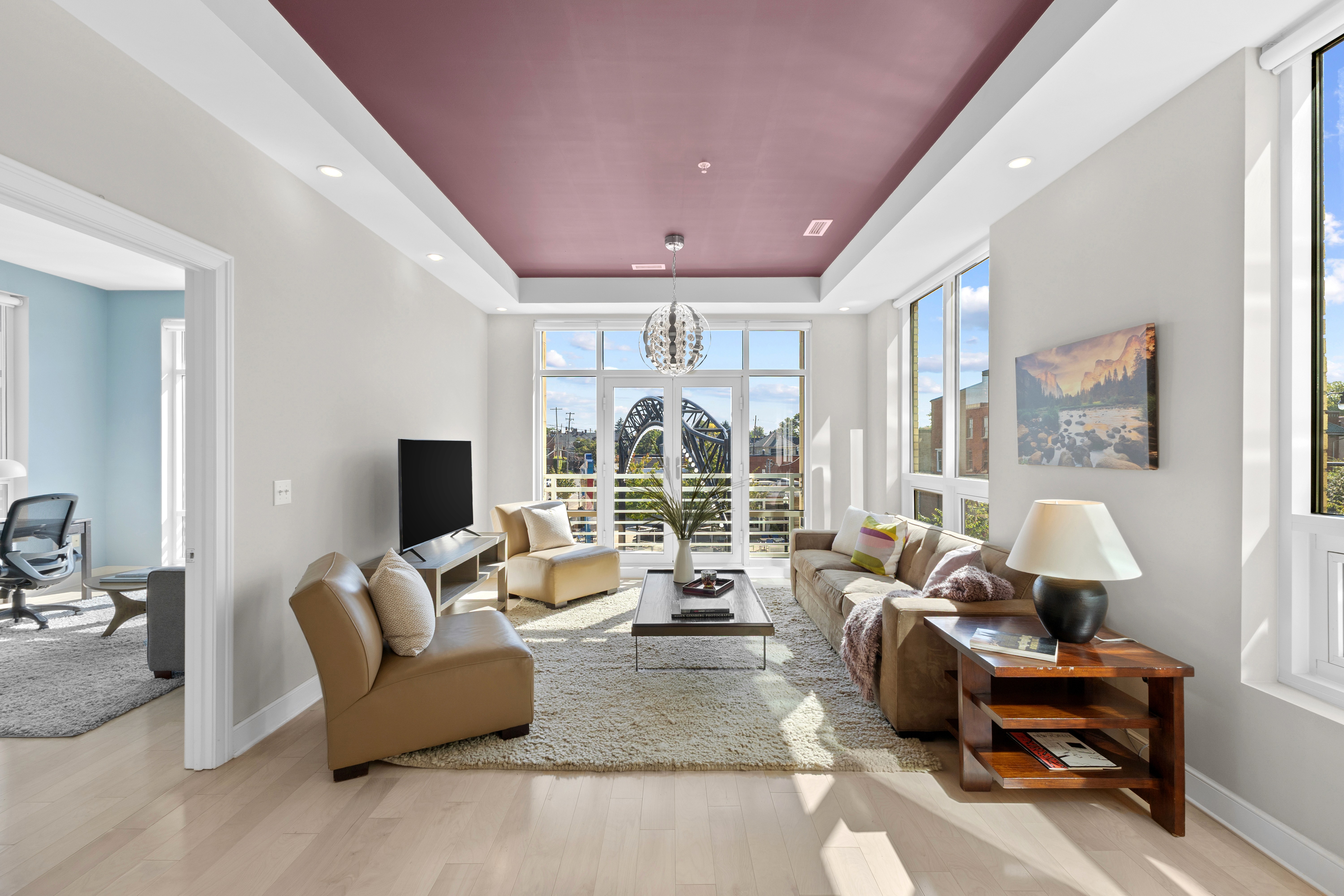 professional photo of a modern living room