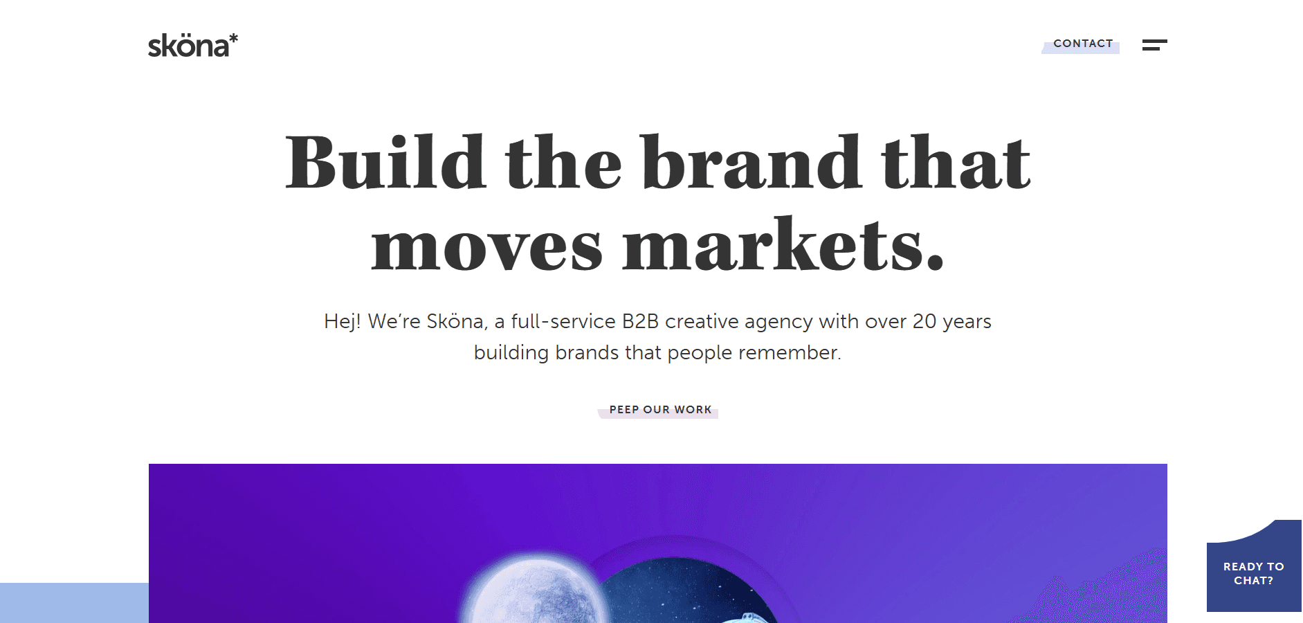 Homepage of the Skona website