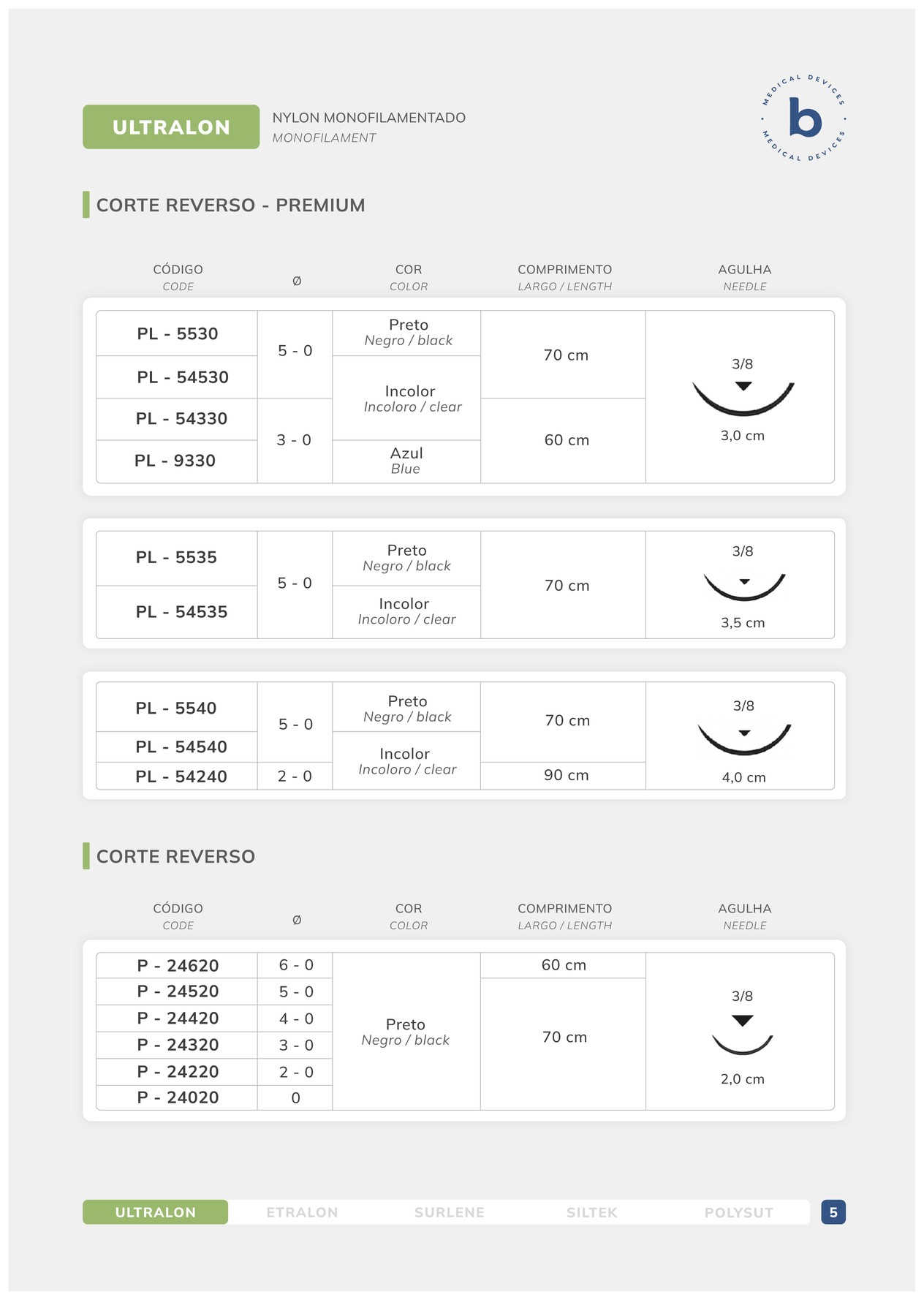 Catálogo técnico Sutura Ultralon