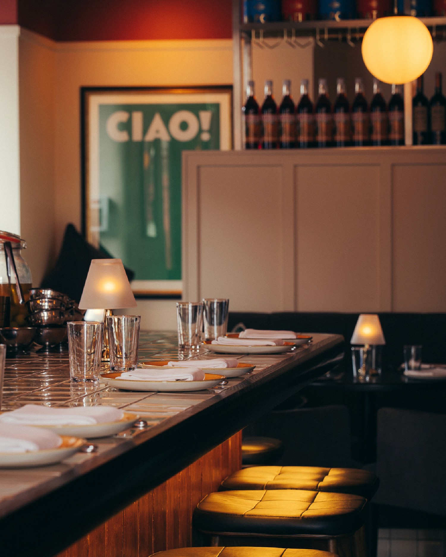 Little Capo restaurant branding, designm and architecture by S+Co. Photography by Stephen Lister