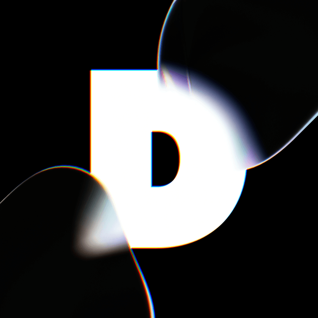 D logo on black