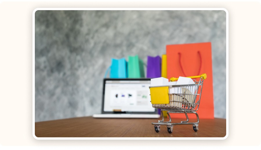 Small filled shopping cart