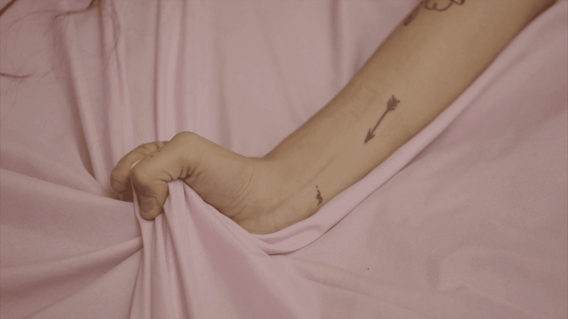 Snow-capped mountain peaks against a pastel sky