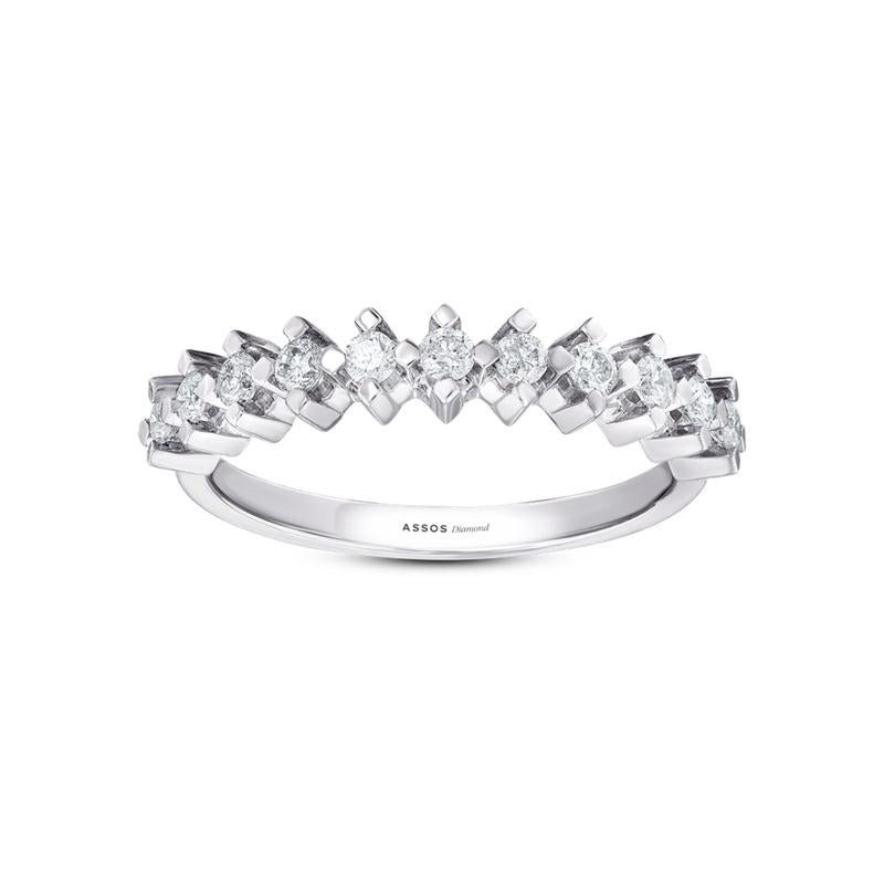 Assos 0.72 Karat G Renk SI2 Pırlanta Yarım Tur Yüzük