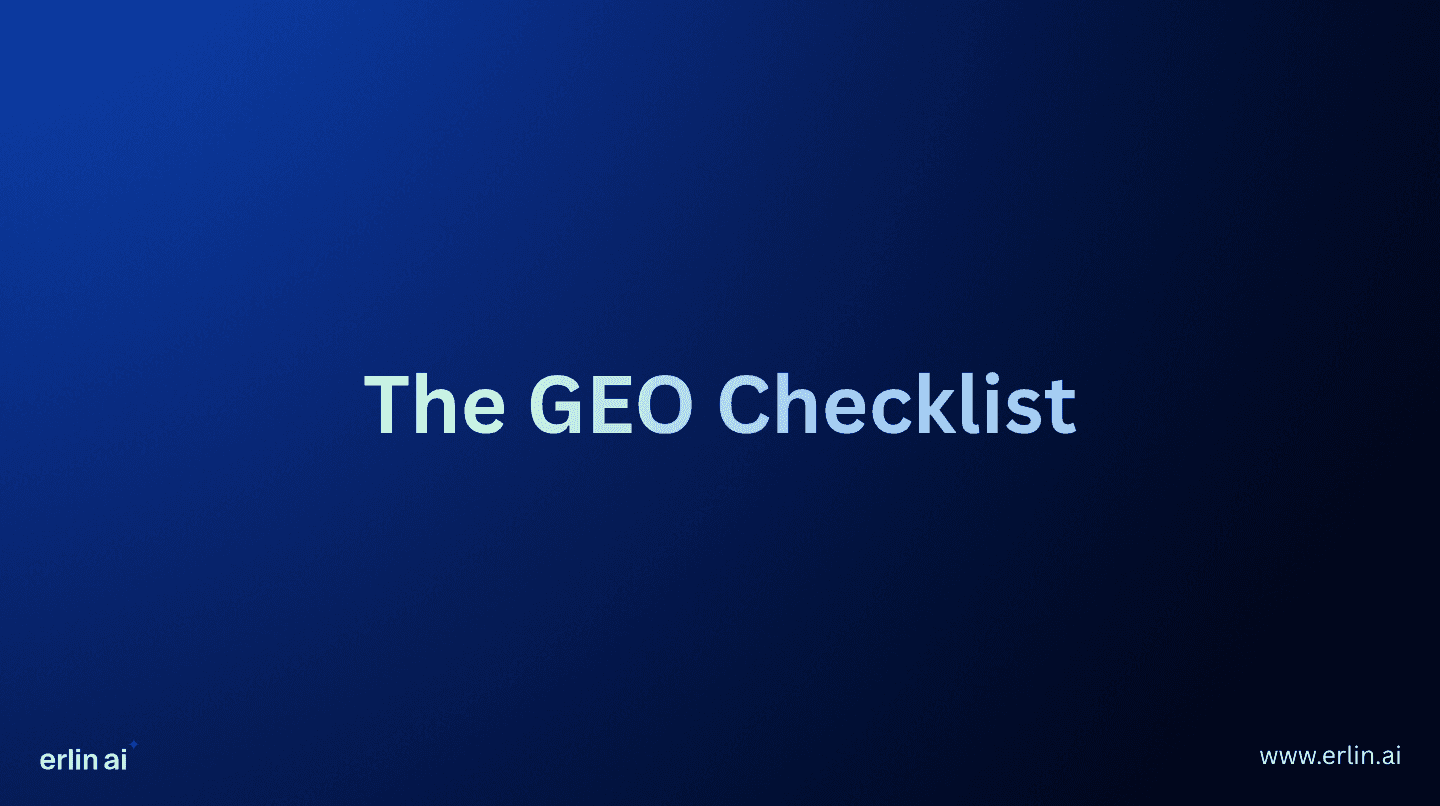 generative engine optimization checklist