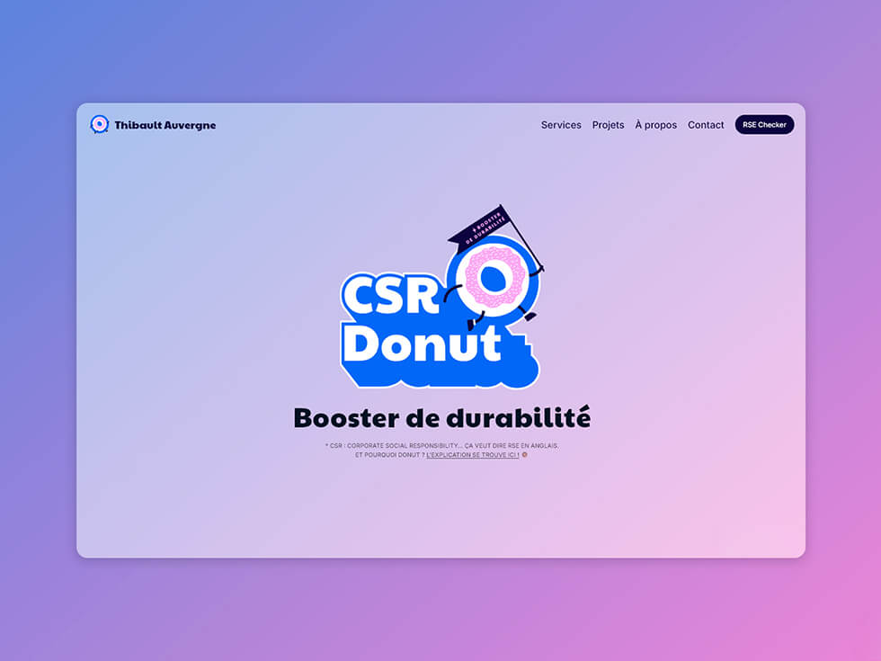 Caputre d'écran du site CSR Donut